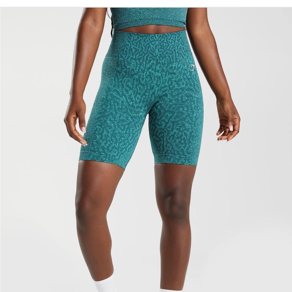 Teal Patterned Women's Shorts